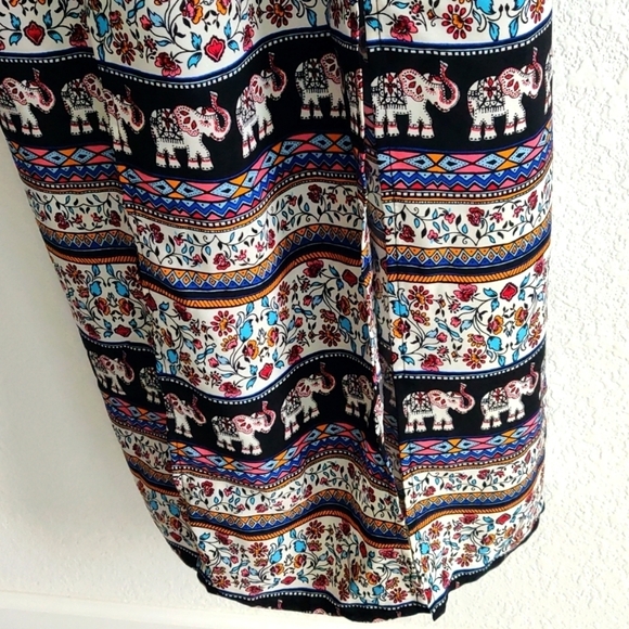 NWT Boho Maxi Dress Slit Small Elastic Chest - Picture 4 of 7